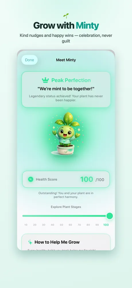 Minty growing on the Today screen